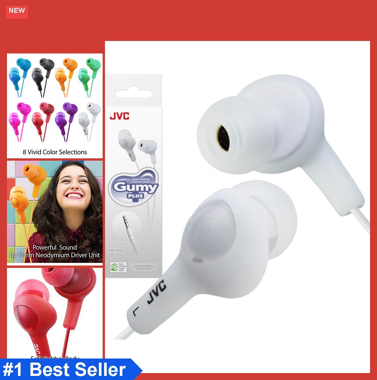 Wired In Ear Earbuds 3.5mm Dynamic Driver Sound Isolation 16 Ohm Adult White