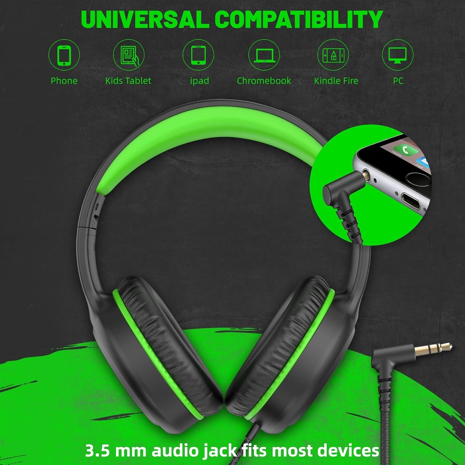 Youth Wired Headphones – School Airplane Travel