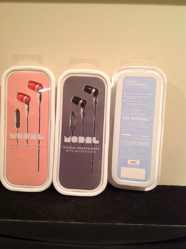Modal MD-HPEBP1-B Stereo Headphones with Microphone – Gray/Black PAC OF THREE