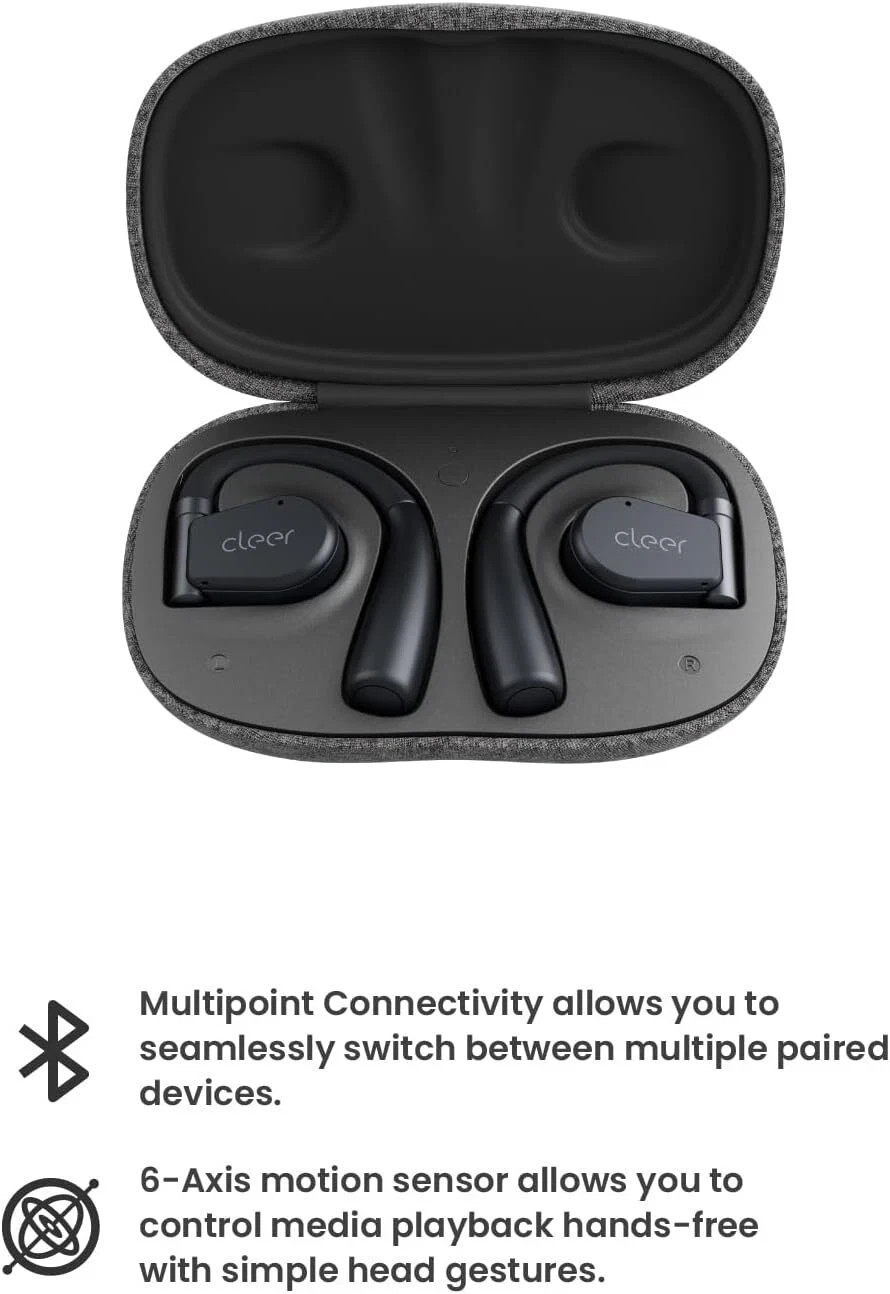 Cleer Arc Sport Earbuds- Blue Smart Open Ear Wireless Headphones