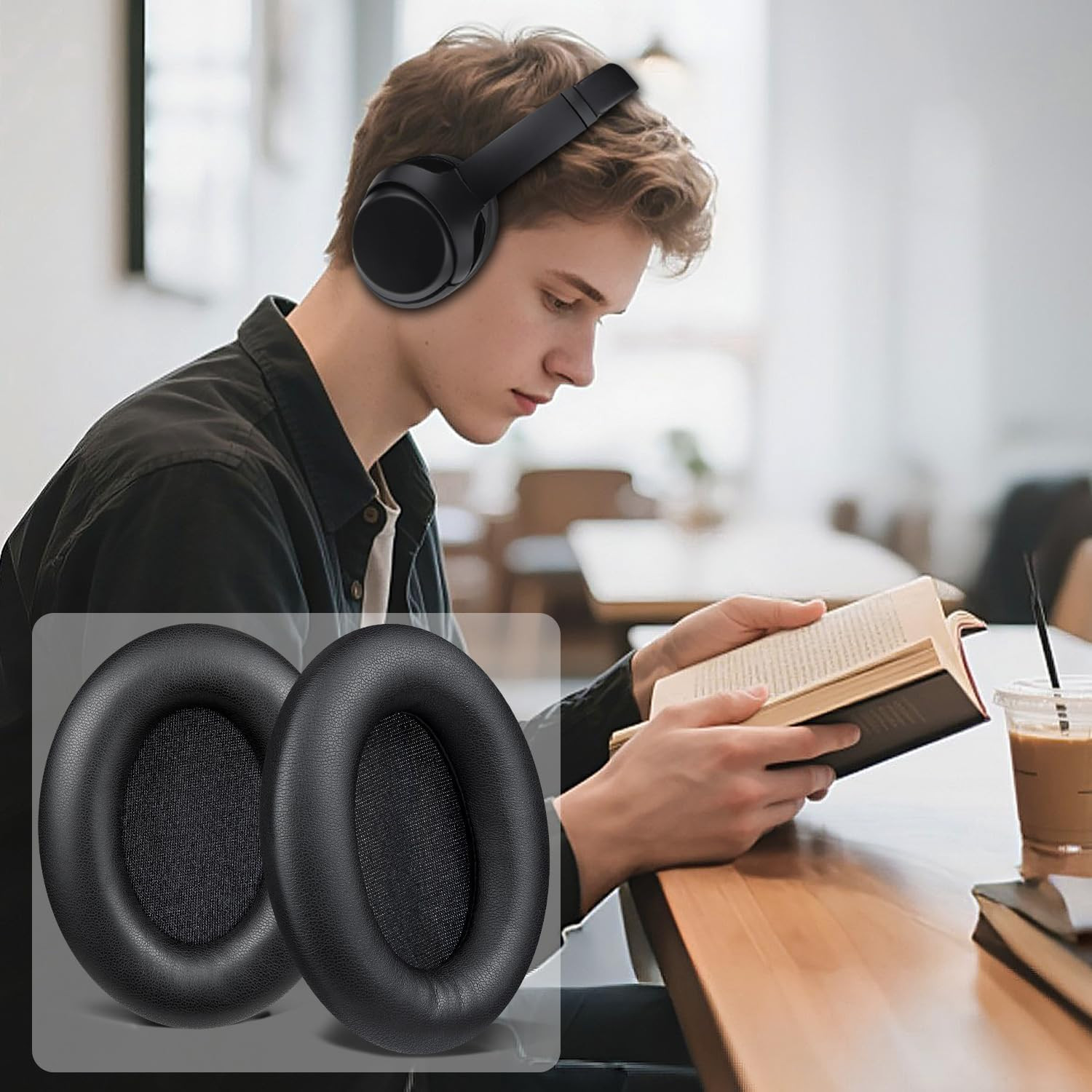 Earpads for Sony WH-1000XM3 Over-Ear Headphones, Softer Protein Leather, Noise I