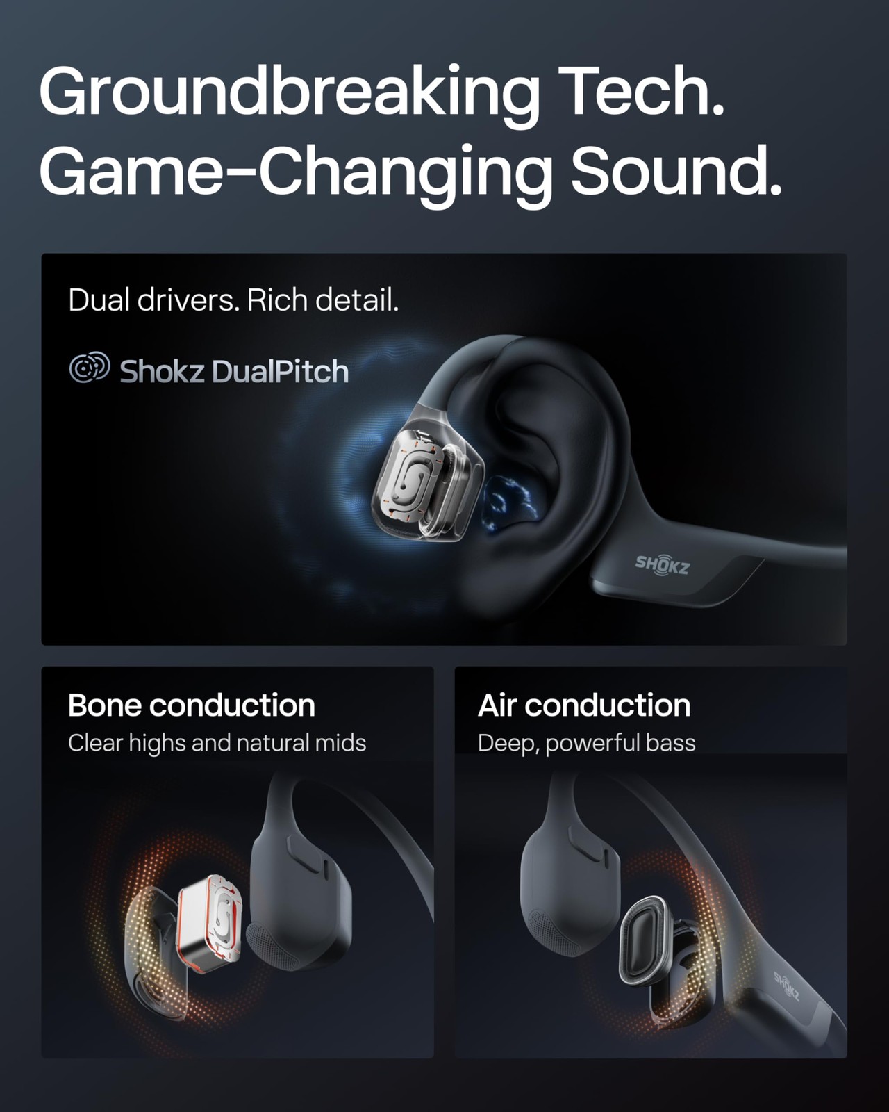 New OpenRun Pro 2- Bone Conduction Headphones, Open-Ear Bluetooth Wireless Sp…