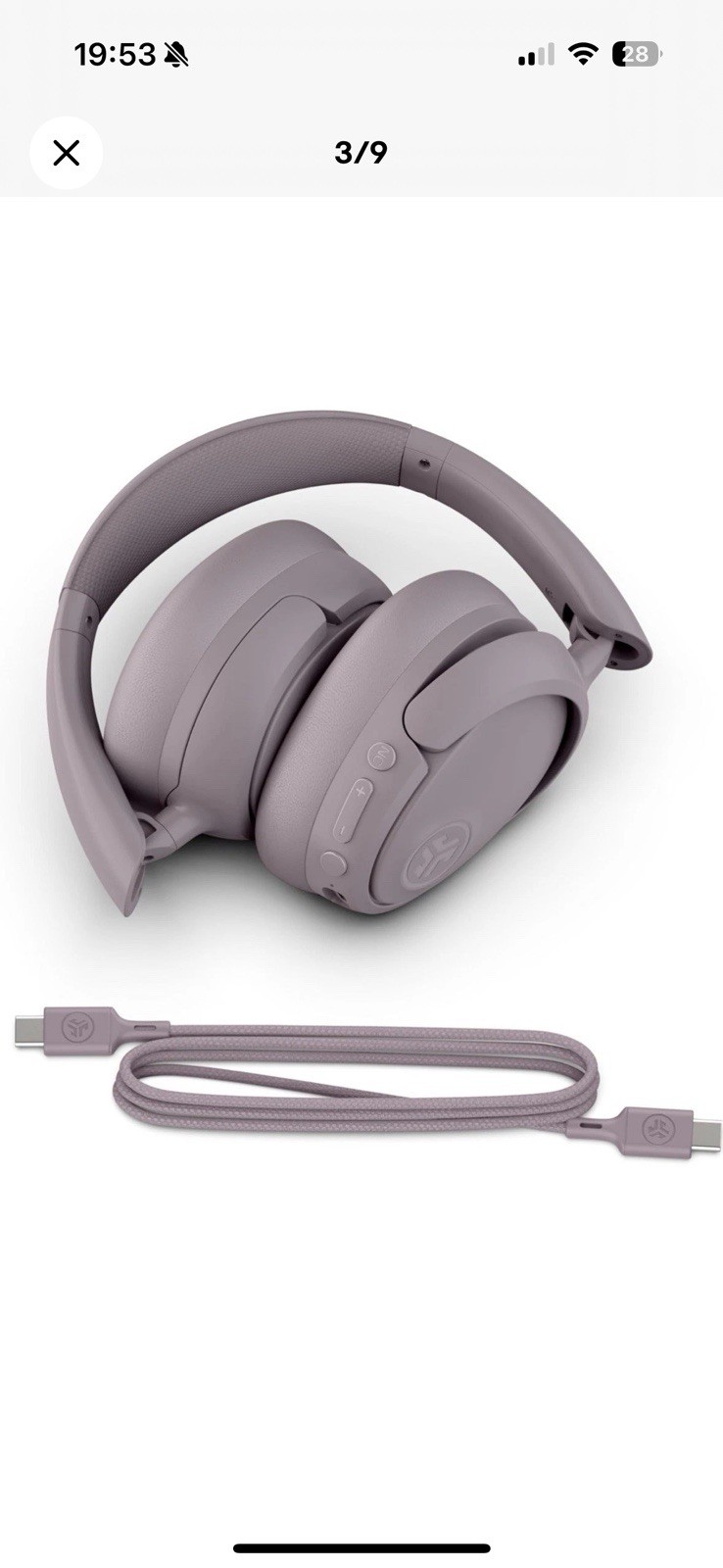JLab JBuds Lux ANC Wireless Headphones Hybrid Active Noise Cancelling Mauve