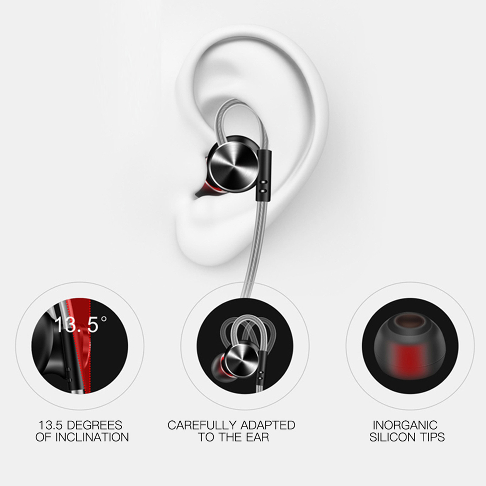Non-Slip Super Bass Headset 3.5mm In-Ear Earphone Stereo Earbuds Headphones