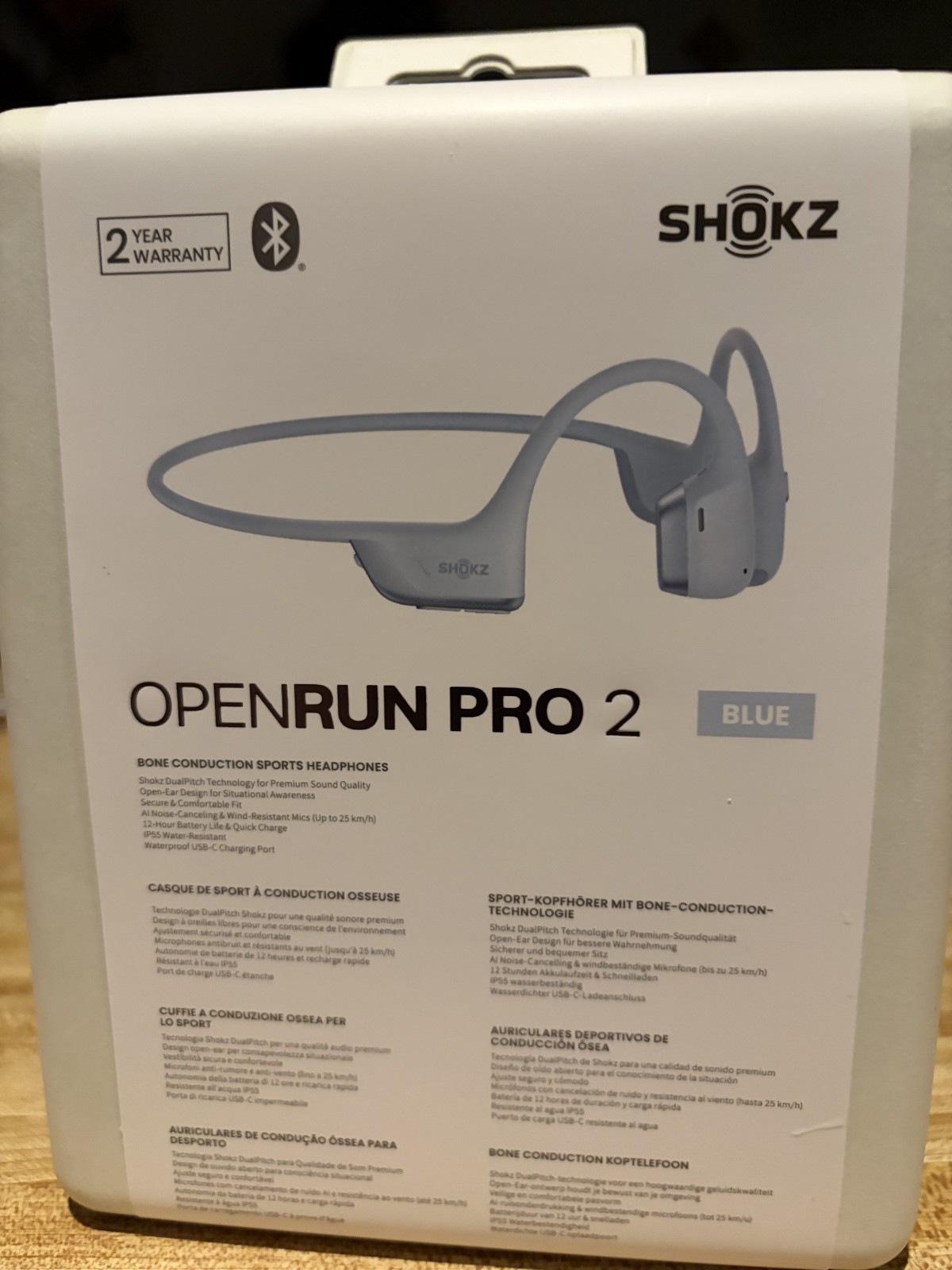 Brand New – Shokz OpenRun Pro 2 Bone Conduction Sports Headphones – Blue