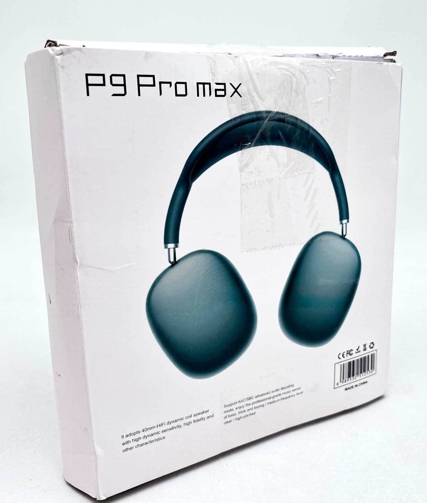 P9 Pro Max Over The Ear Wireless Bluetooth Headphones Silver Pre-Owned