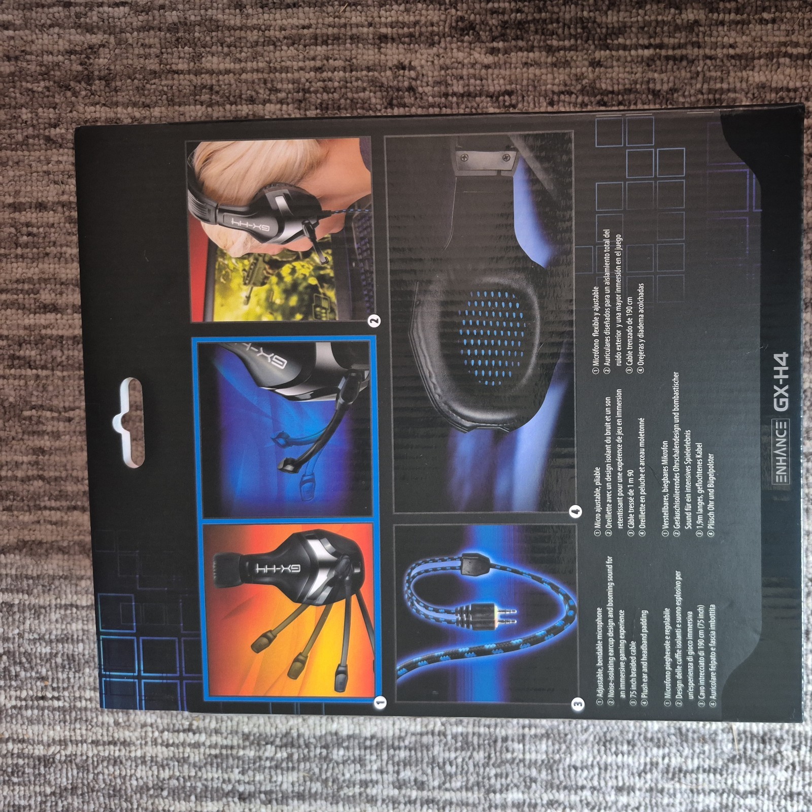 Enhance GX-H4 Wired Gaming Headset PC Adjustable Microphone Over-Ear New
