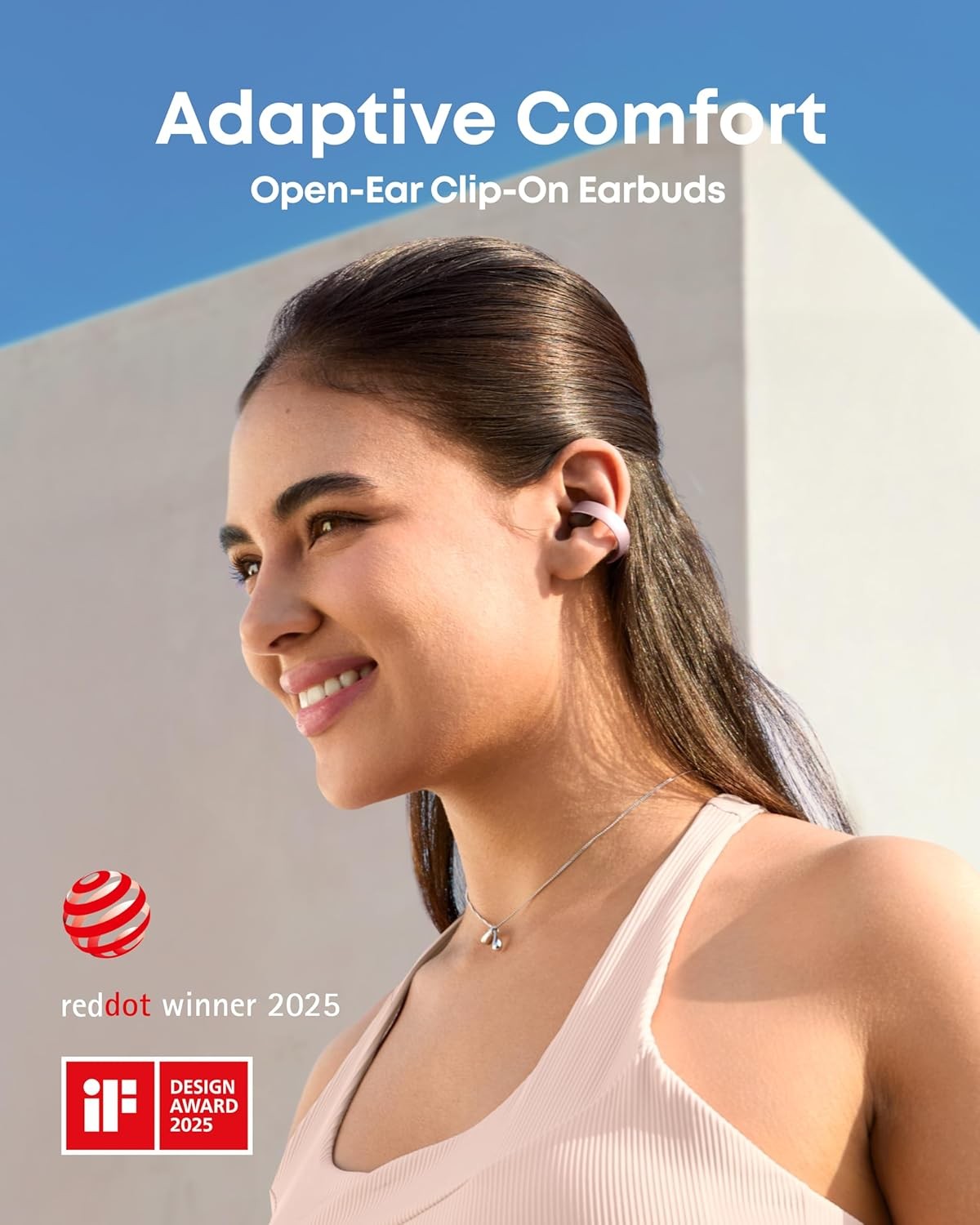 Soundcore AeroClip by Anker, Open-Ear Earbuds, Clip-On Headphones, Adaptive
