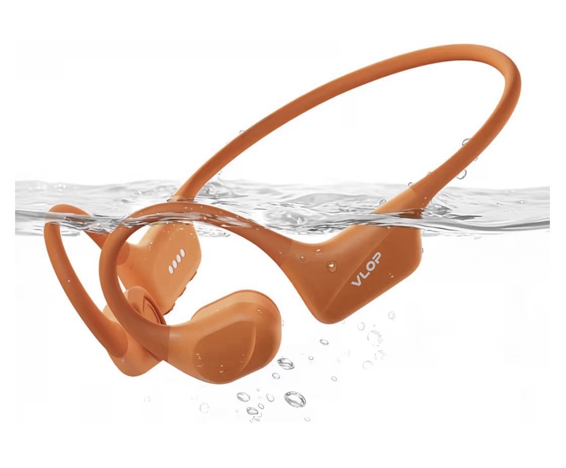 VLOP VP01-Orange Bone Conduction IP68 Bluetooth MP3 Headphones for Swim/Run/Bike