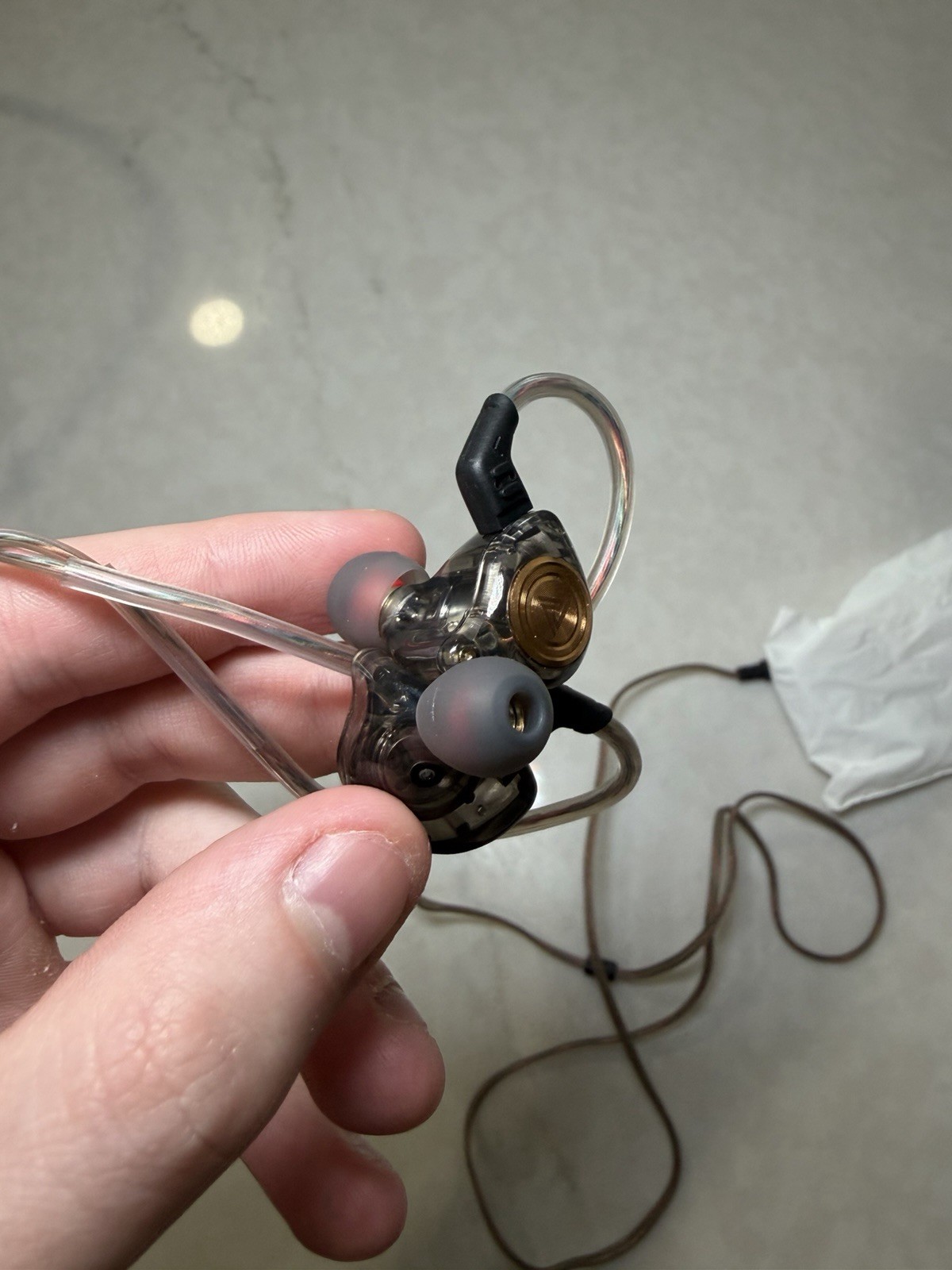 KZ AK3 In-Ear Earbud Earphones w/ Mic Ear-Hook 10mm 3.5mm Black Gold