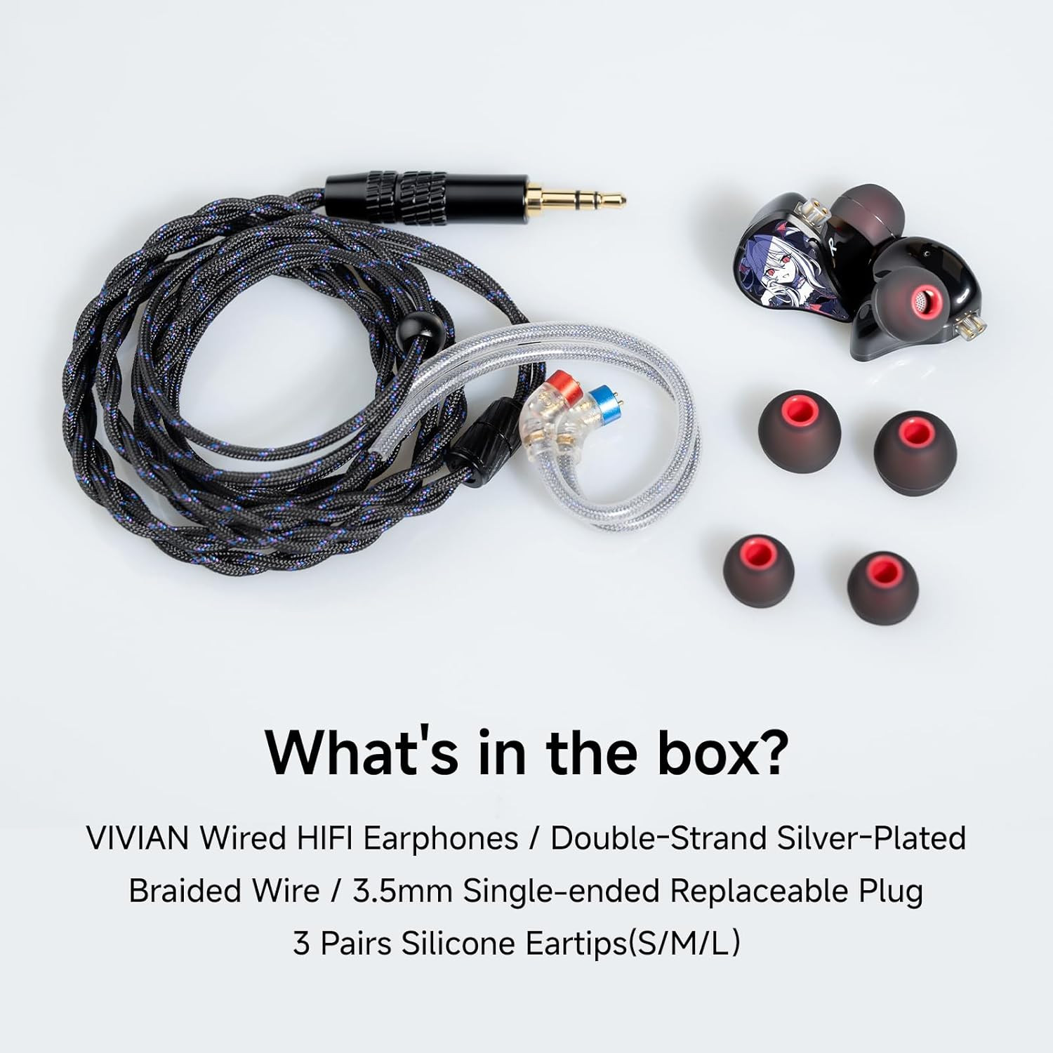 Vivian in Ear Monitor Headphones IEM Hifi Wired Earbuds,With Composite Resin Dia