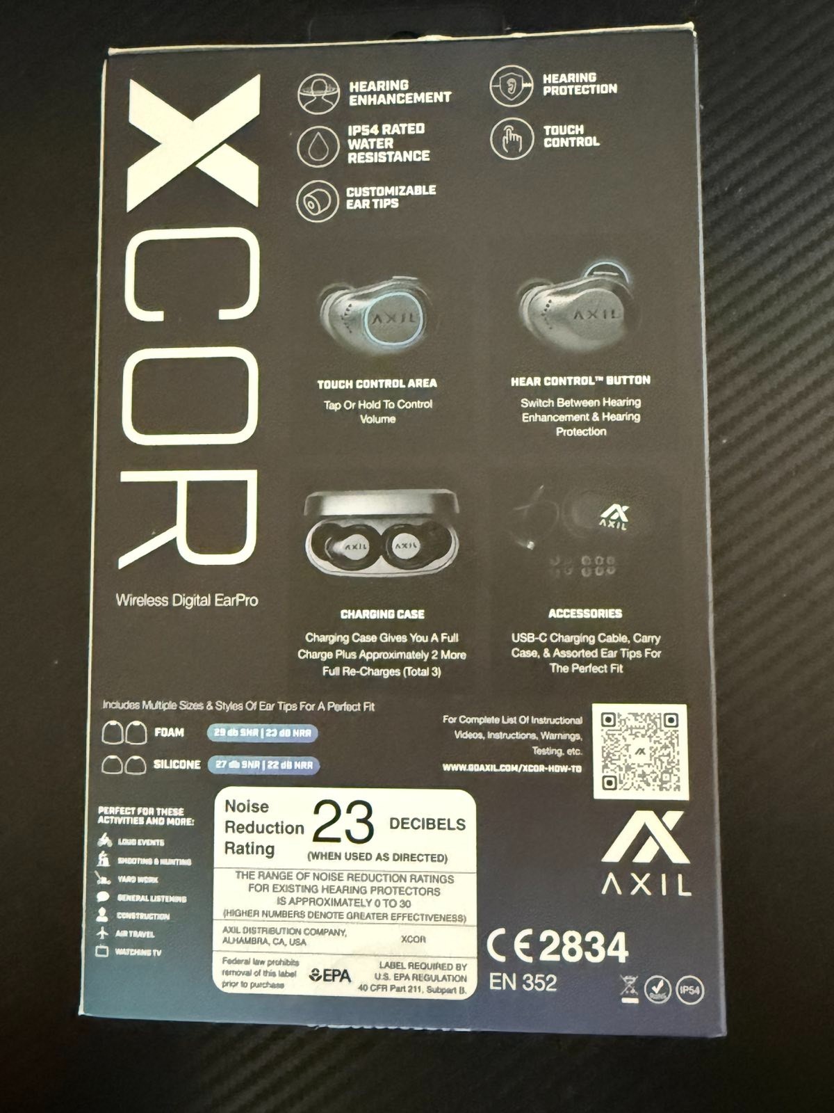 AXIL XCOR Wireless Digital EarPro Tactical Earbuds