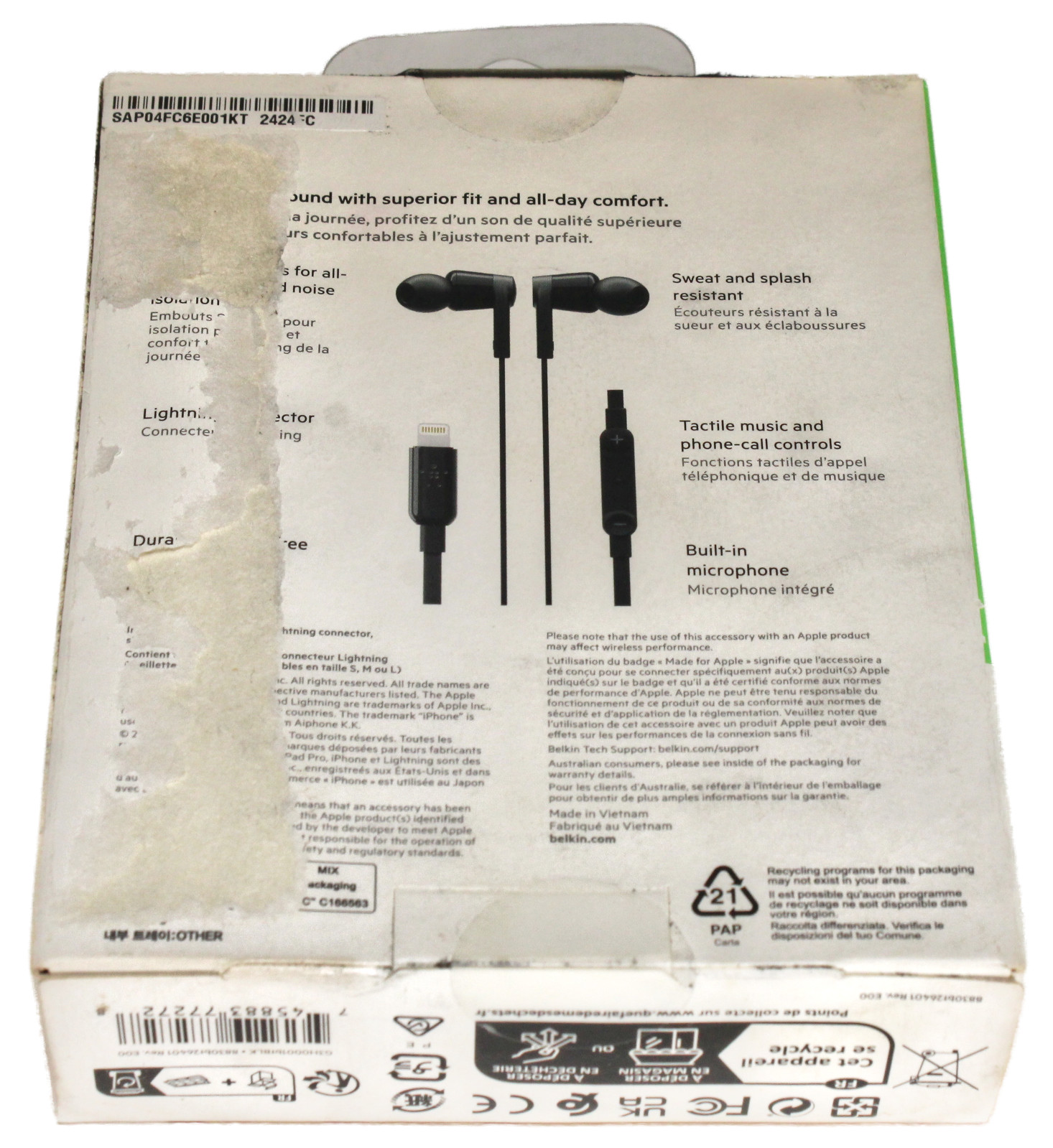 Belkin SoundForm Headphones Lightning Connector Immersive Sound | G3H0001btBLK