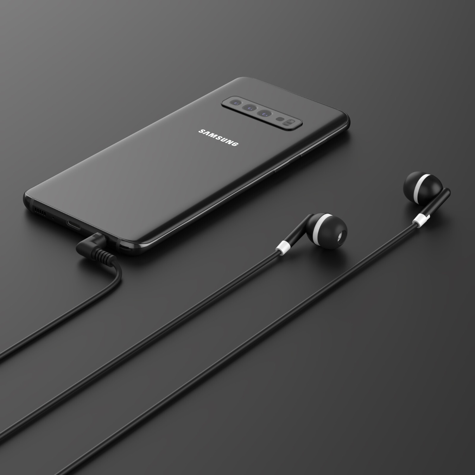 5 Pack of BLACK 3.5mm In Ear Earbuds Headphones – Individually Wrapped – Bulk