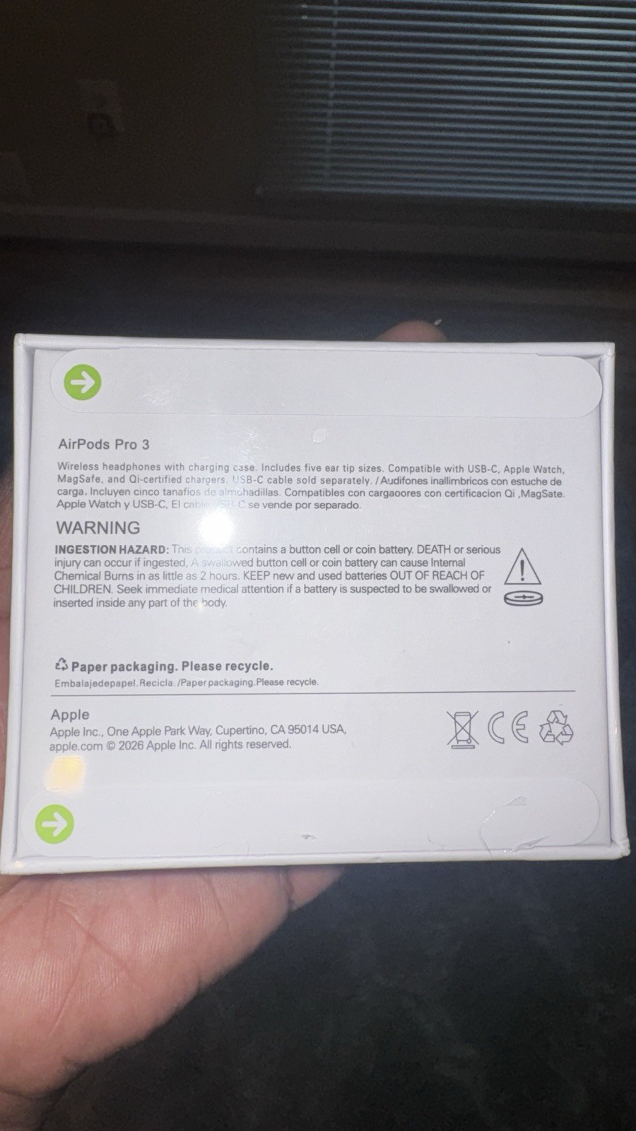 Brand New Apple AirPods Pro 3 (3rd Gen) Wireless Bluetooth White