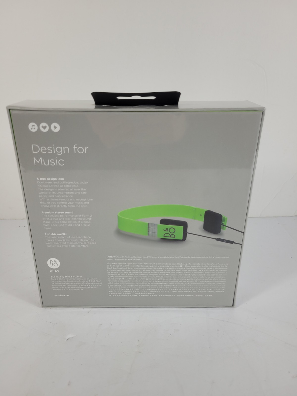 B&O Play by Bang & Olufsen Form 2i Wired Headphones New Sealed Ships Free