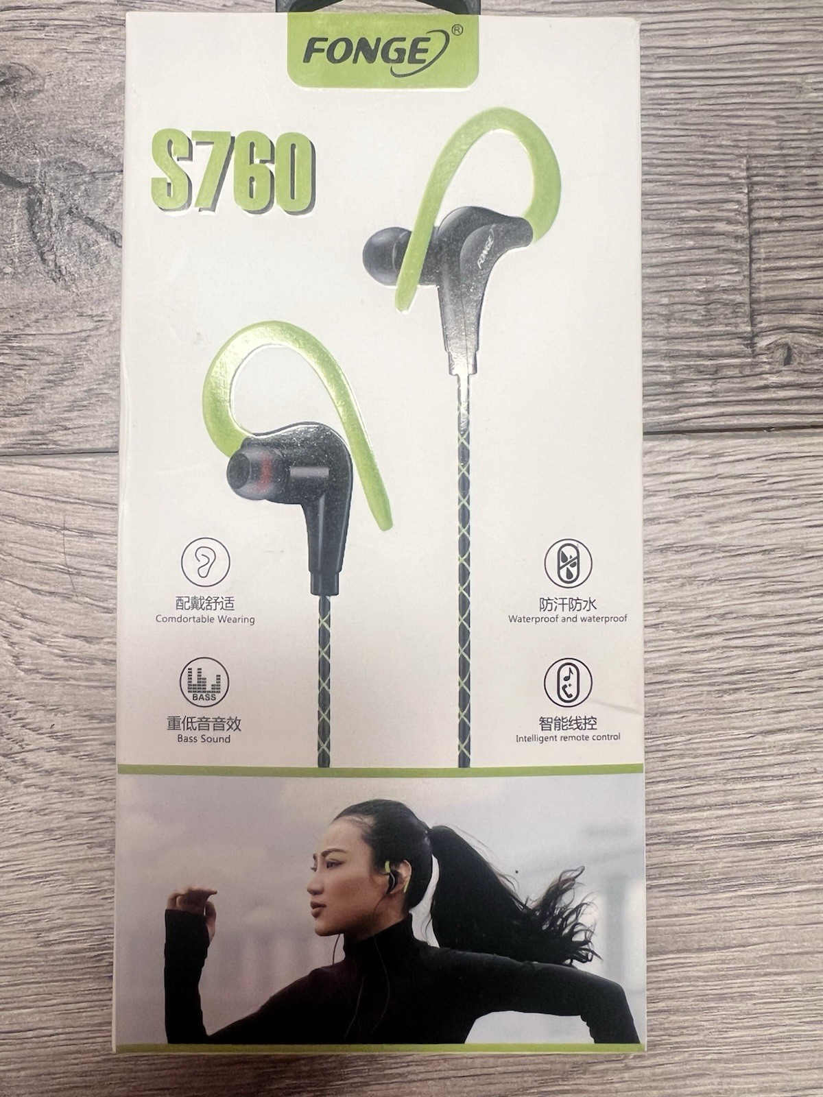 FONGE S760 In-Ear Earbuds Headphone Stereo Earphone Headsets Waterproof Mic R2F6