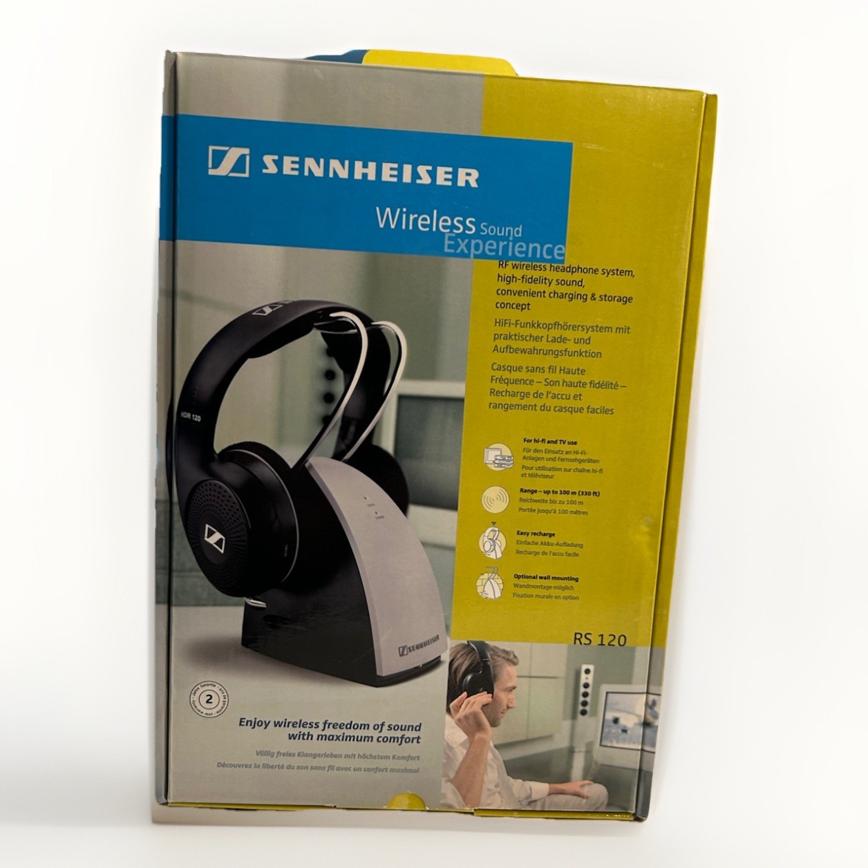 Sennheiser RS 120 Headband Wireless Headphones – Black Pre owned In Box