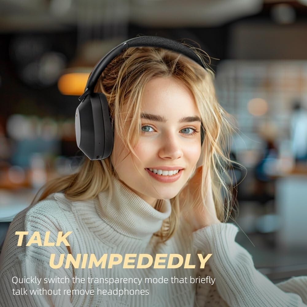 iKF-Solo Wireless Headphones Bluetooth 5.3 Active Noise Cancelling Smart App Con