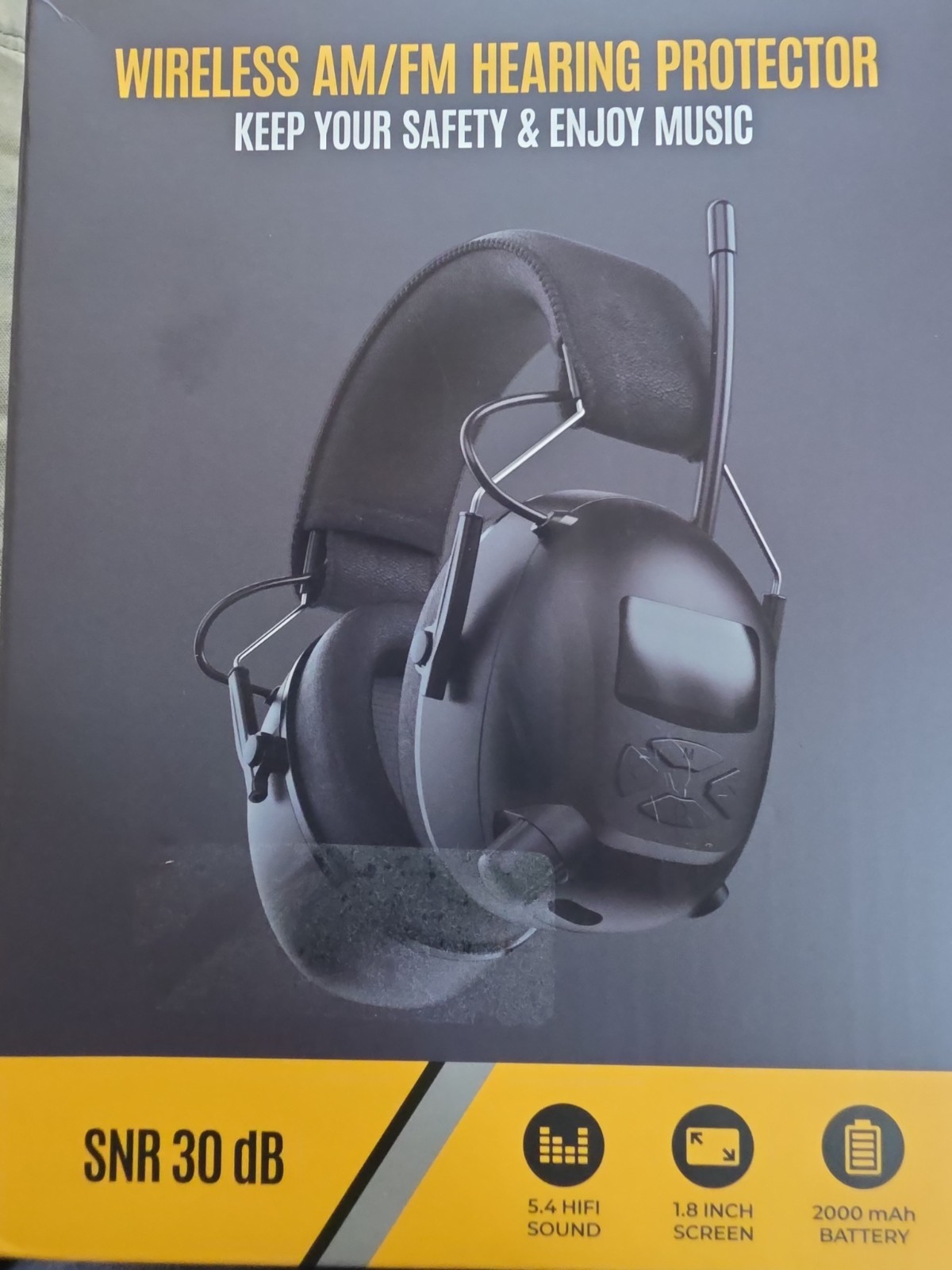 2025 Bluetooth 5.4 AM/FM Radio Ear Protection Headphones W/Backlit Display/Mic