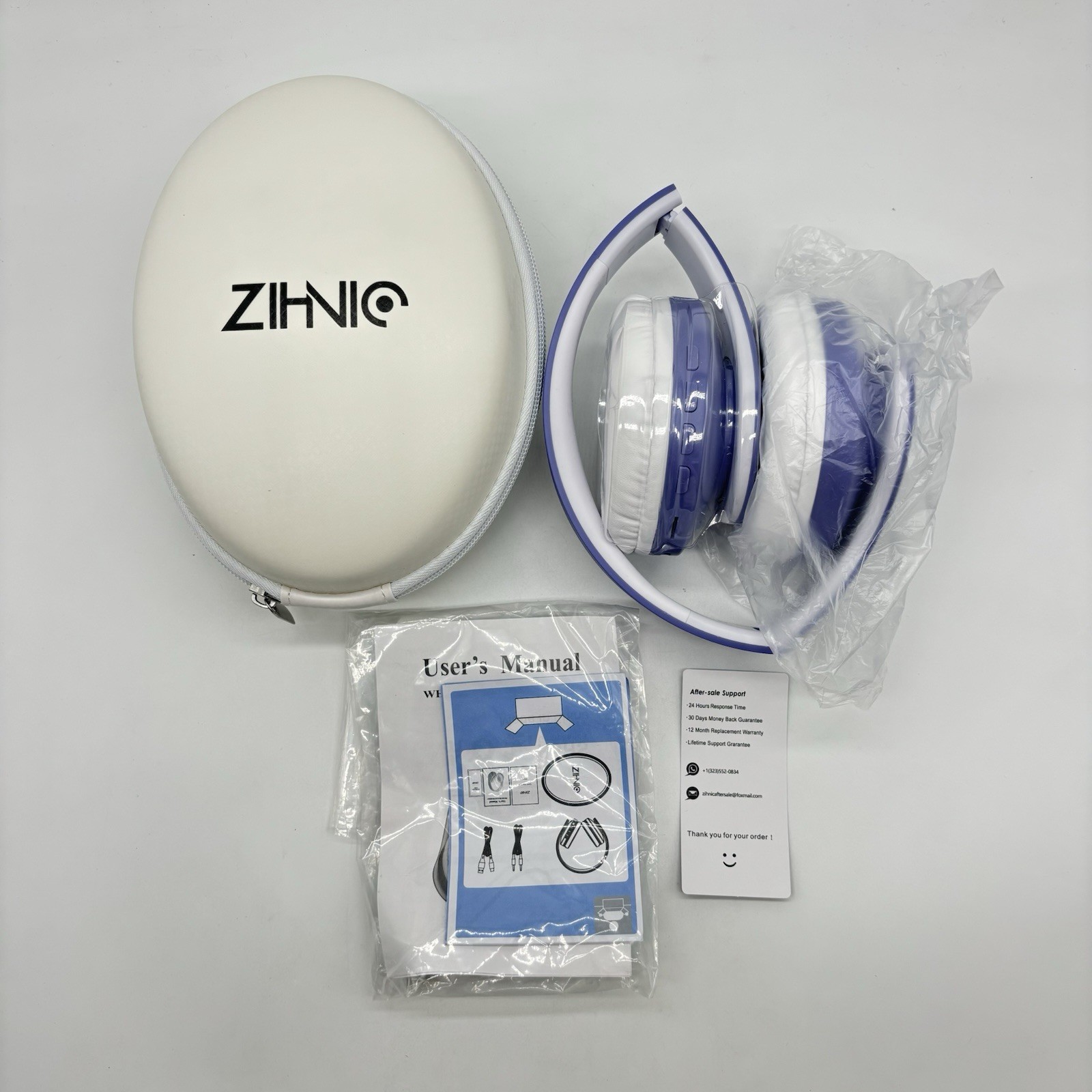 ZIHNIC Bluetooth Headphones Over-Ear, Foldable Wireless and Wired Stereo Headset