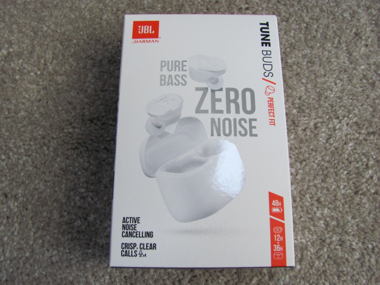 Brand New JBL Tune Buds Pure Bass Wireless Zero Noise Cancelling Earbuds – White