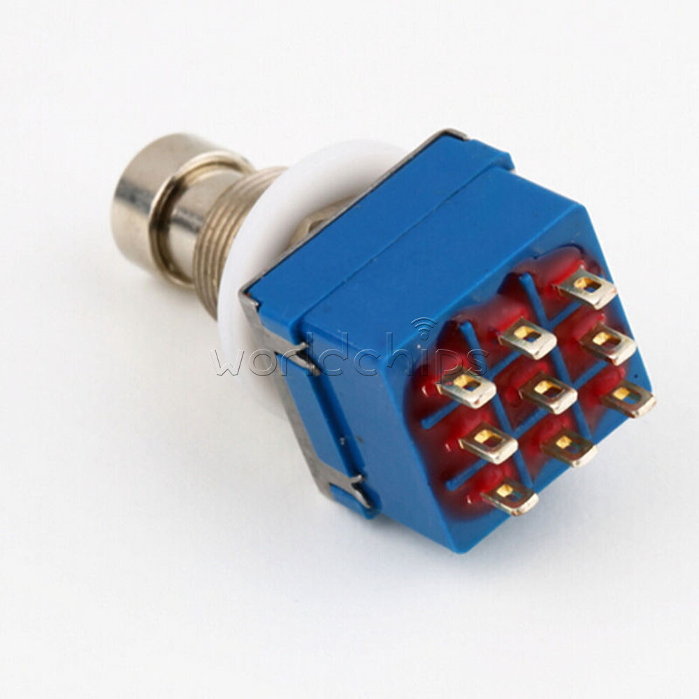 100PCS 9-Pin 3PDT Guitar Effects Pedal Box Stomp Foot True Bypass Metal Switch