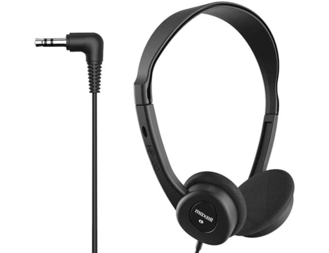 Maxell – 190319 Stereo Headphones – 3.5mm Cord with 6-Foot 1 Pack, Black