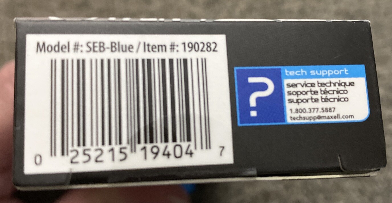 Maxell Bass 13 Metallic Earbuds with Mic & Volume Control Blue Deep Rich Bass