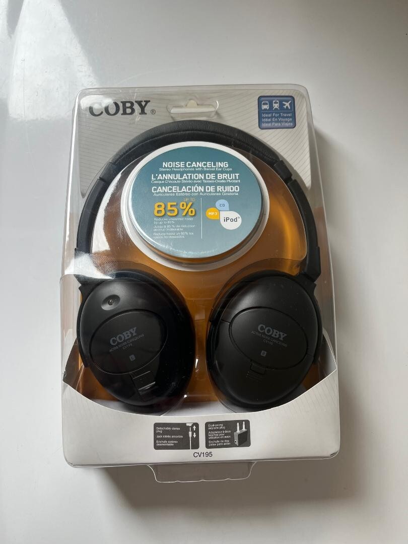 Coby CV195 Headband Headphones – Black – NEW SEALED