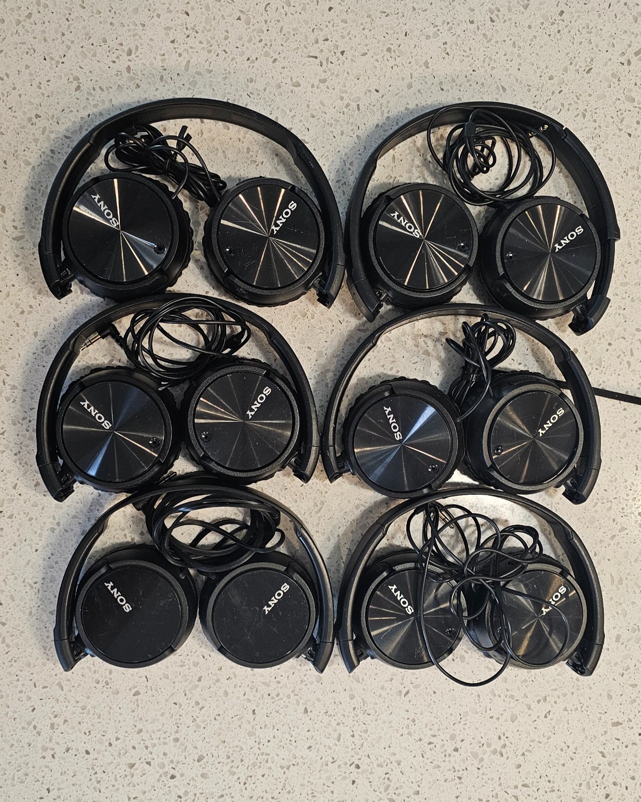 Sony MDR-ZX110NC On-Ear Wired Noise Cancelling Headphones – Lot of 6 Used