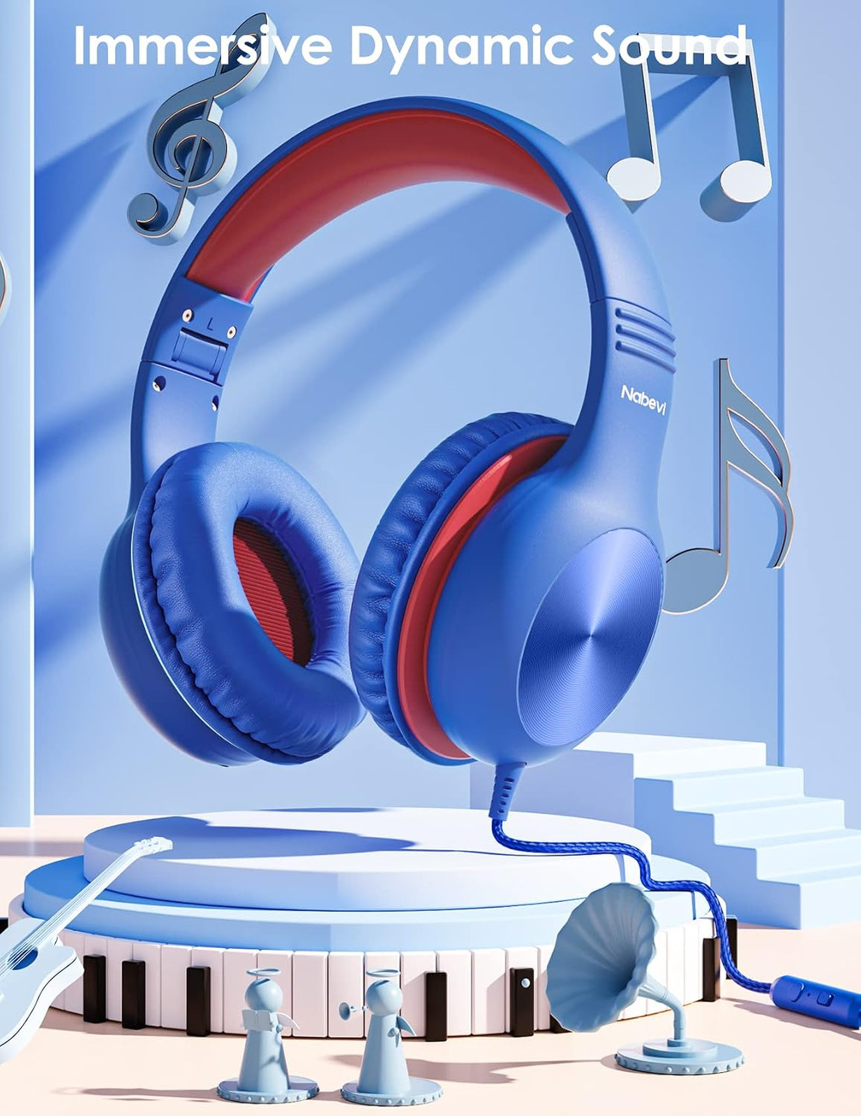 Kids Headphones with Microphone for School, 85dB Safe Volume Limit, Sharing