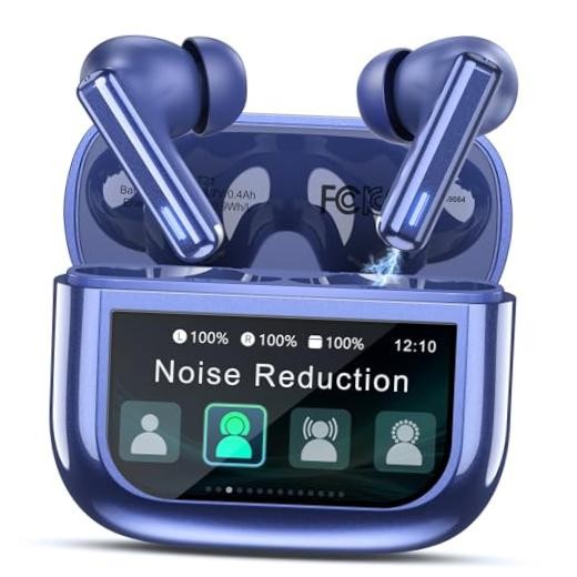 ANC ENC Wireless Earbuds – Noise Cancelling – Touch Screen – Darkblue