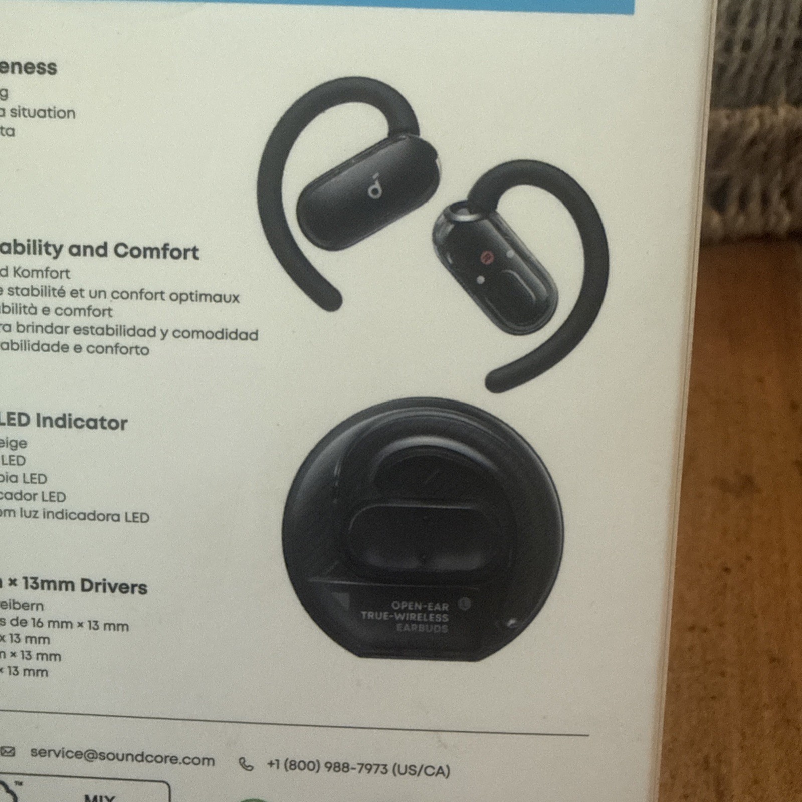 Soundcore V40i Open-Ear Earbuds Clip-On Headphones Breathable Comfort Free Ship