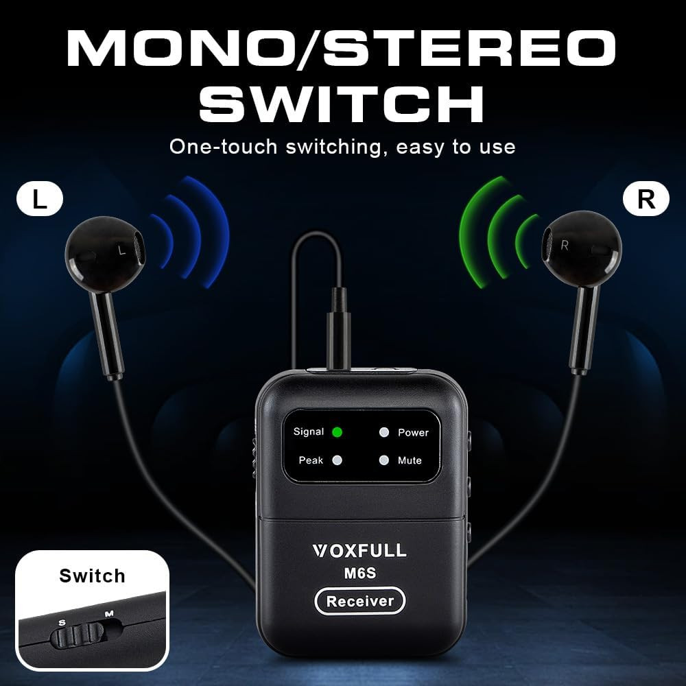 Stereo Wireless in Ear Monitor System 2.4G Wireless IEM System with Transmitter