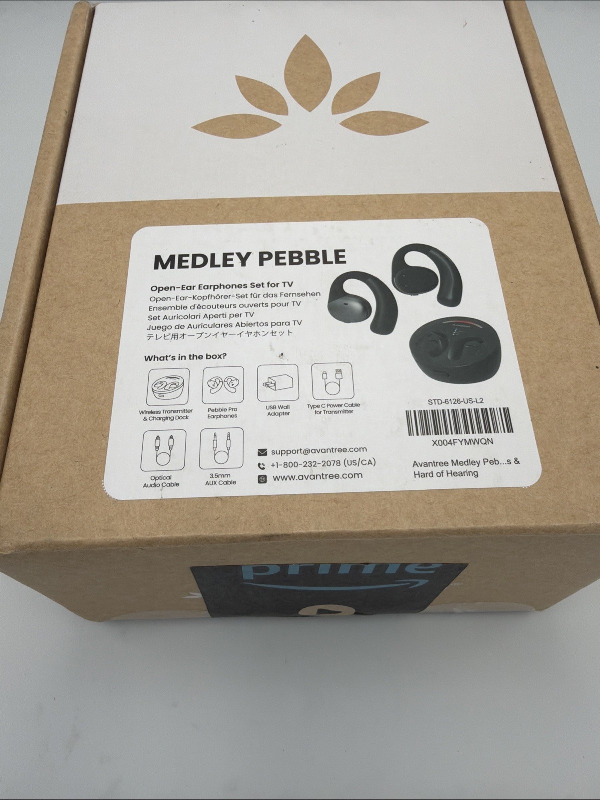 Avantree Medley Pebble – Wireless Earbuds for TV Listening, Clear Voice Black