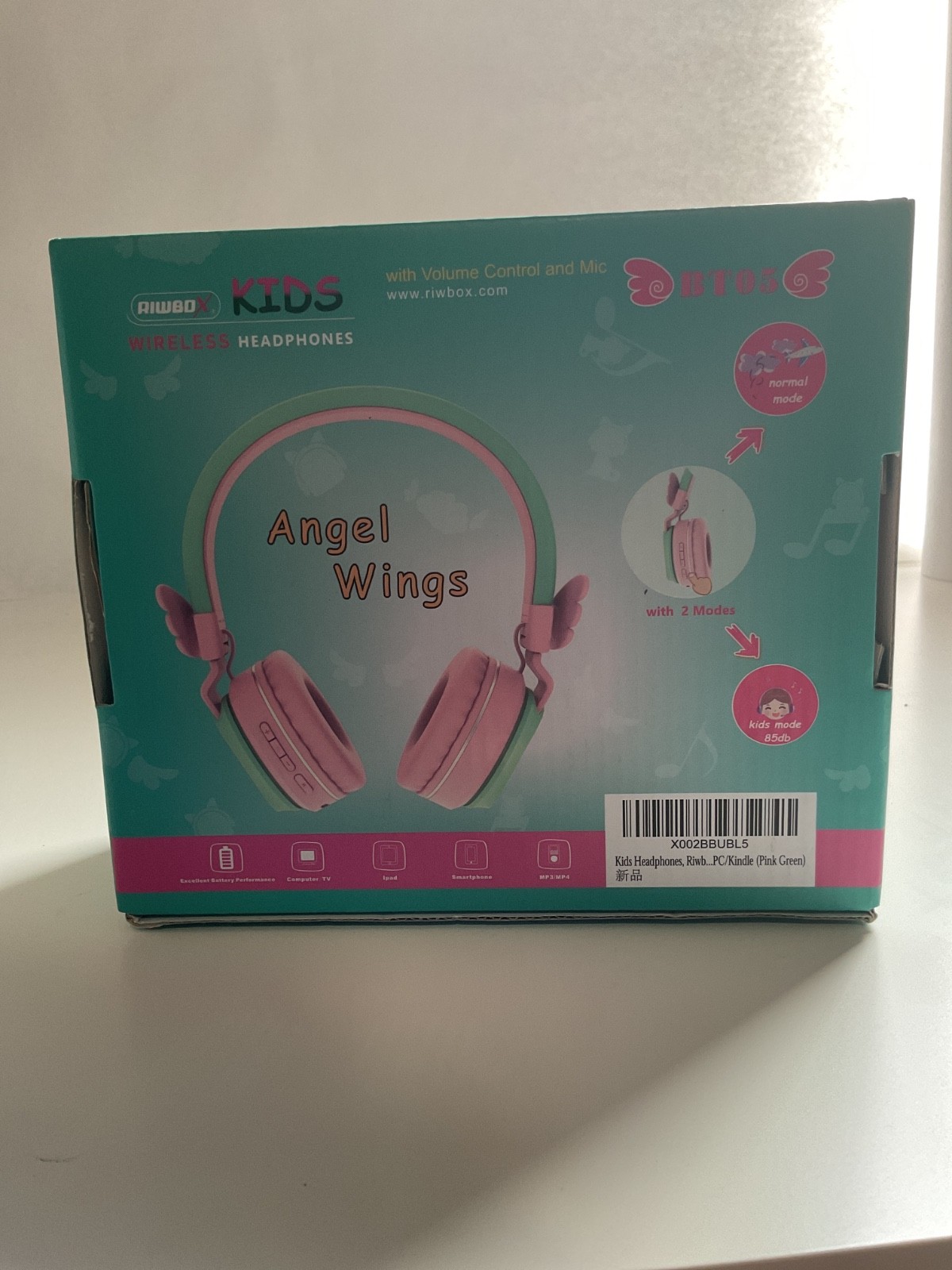 RIWBOX BT05 Kids Bluetooth Headphones, Wireless Over ear for iPad/phone/tablet