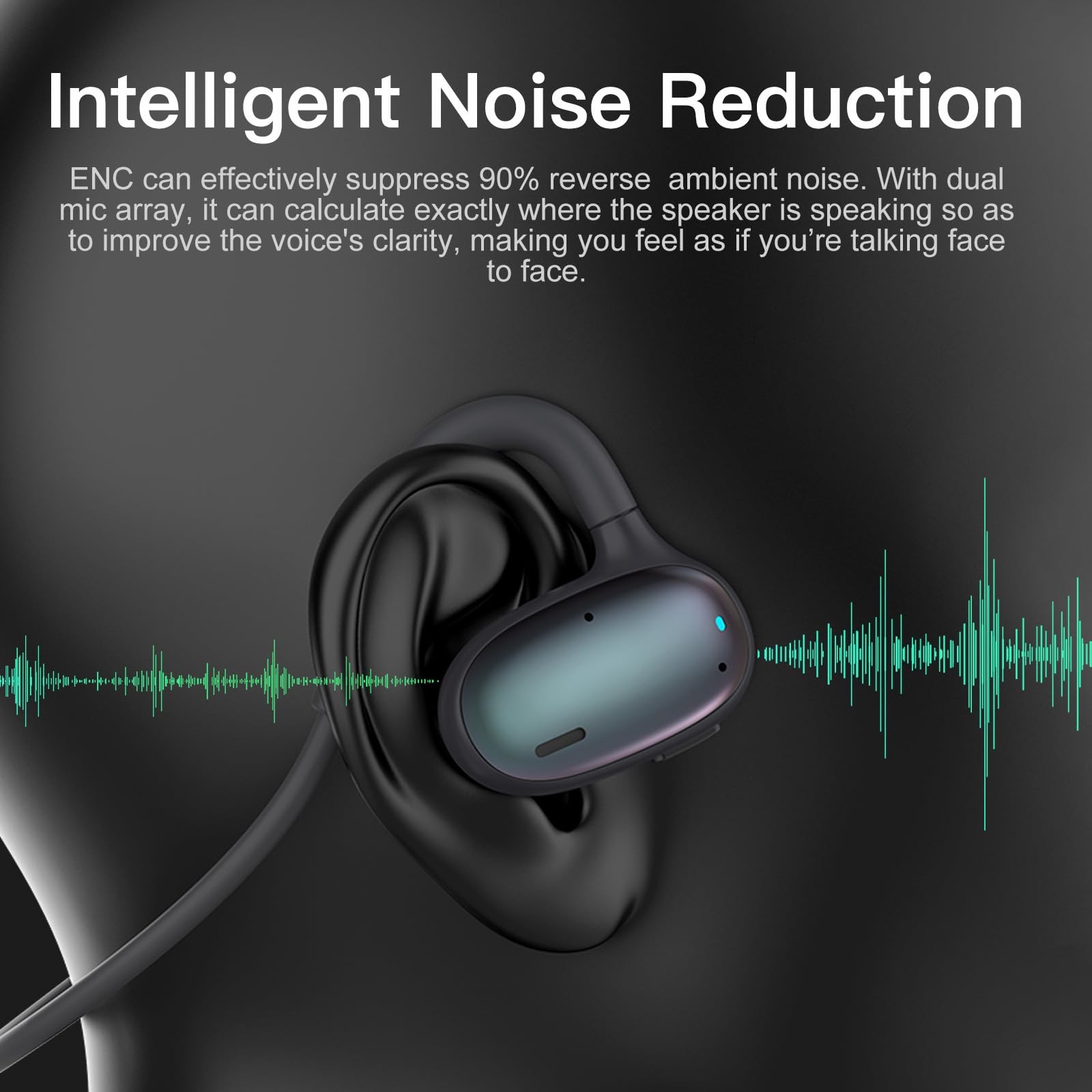 Open Ear Sports Headphones, Air Conduction Bluetooth 5.3 Wireless Headset wit…