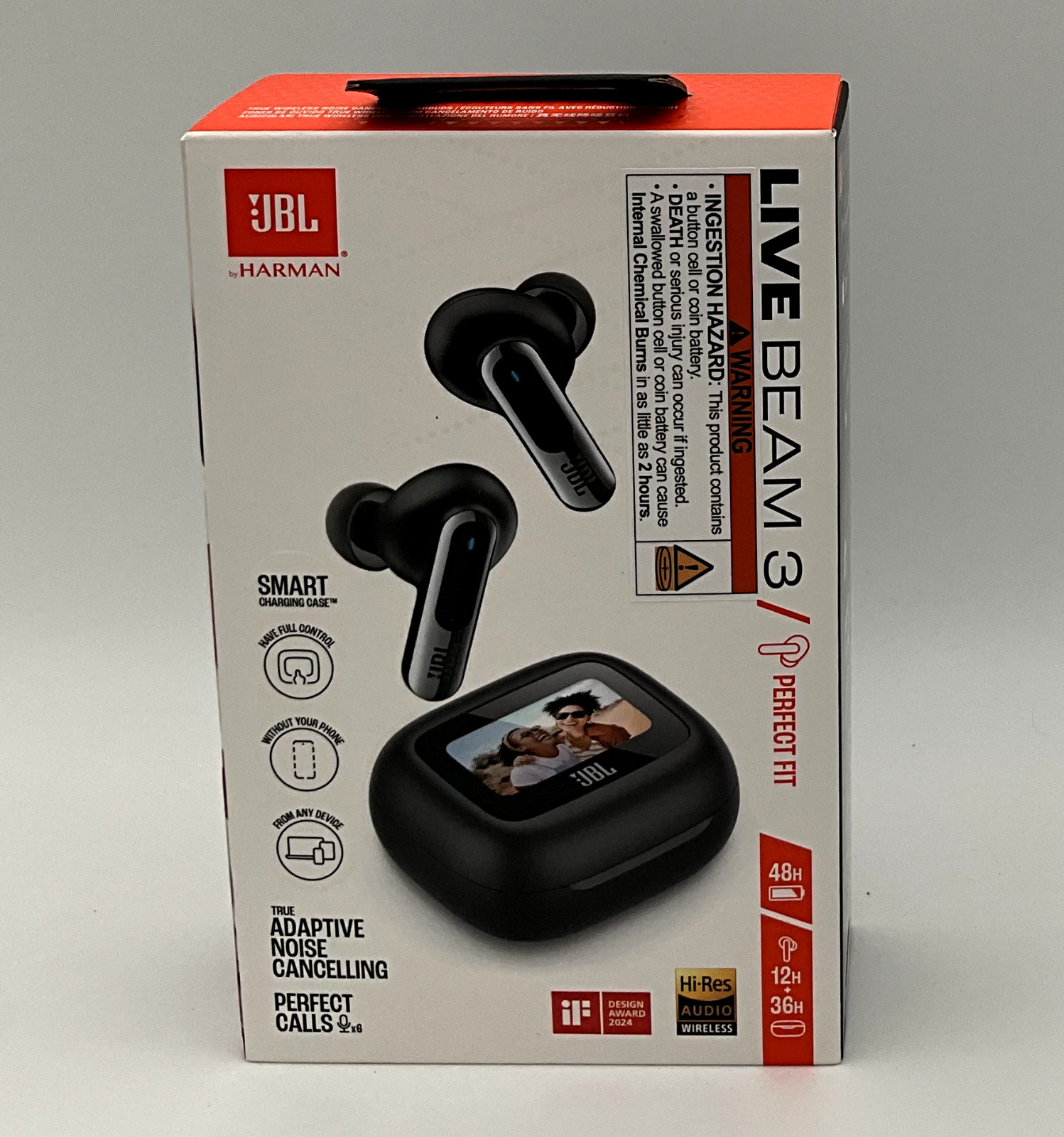 New JBL Live Beam 3 – True wireless noise-cancelling closed-stick earbuds(Black)