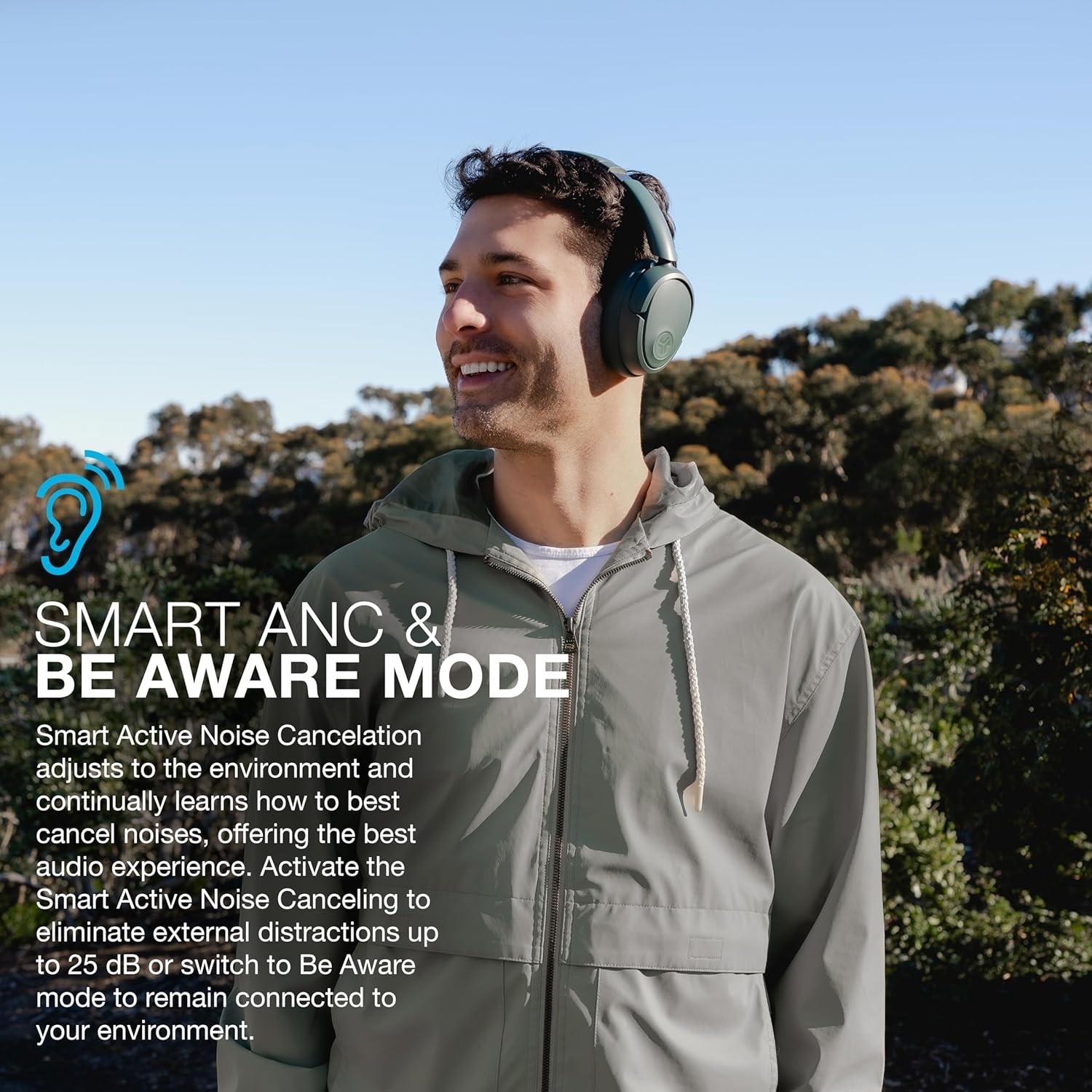 JBuds Lux ANC, Over Ear Headphones, Active Noise Cancelling, Bluetooth, Spati…