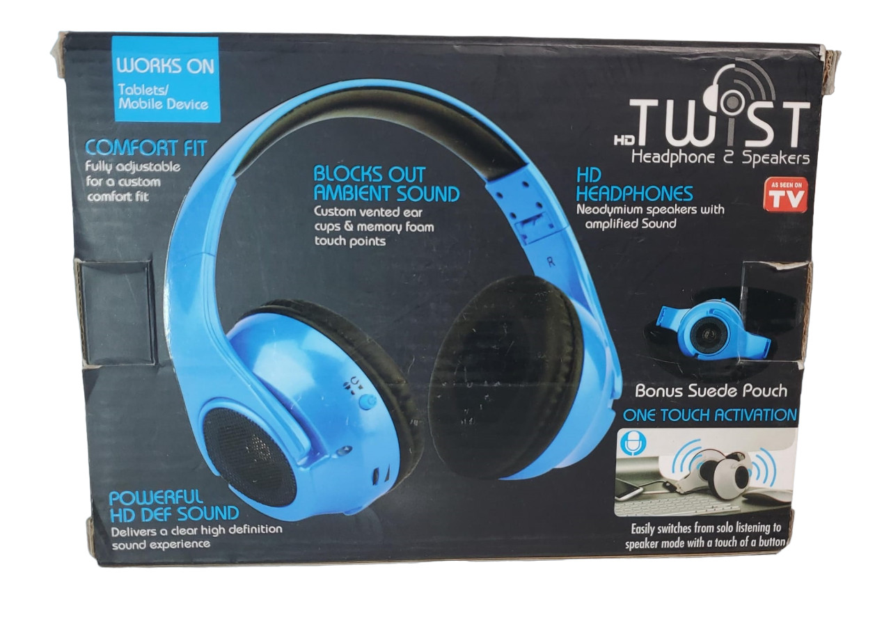 HD Twist Over Ear Headphones to Hybrid Speakers (02433)- Blue