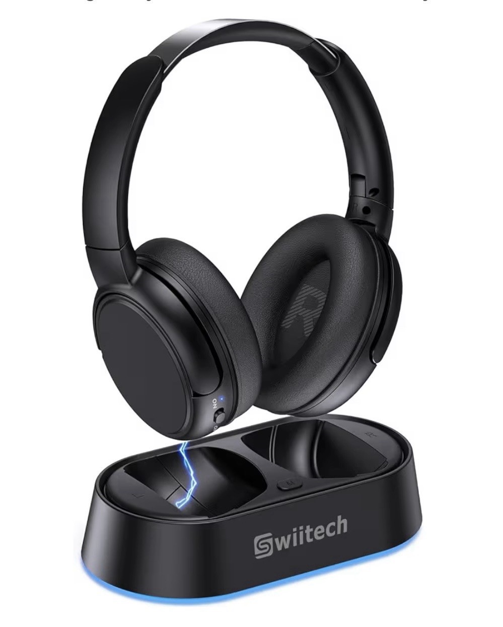 Swiitech Wireless TV Headphones Charging Dock Bluetooth 5.3 No Delay Open Box