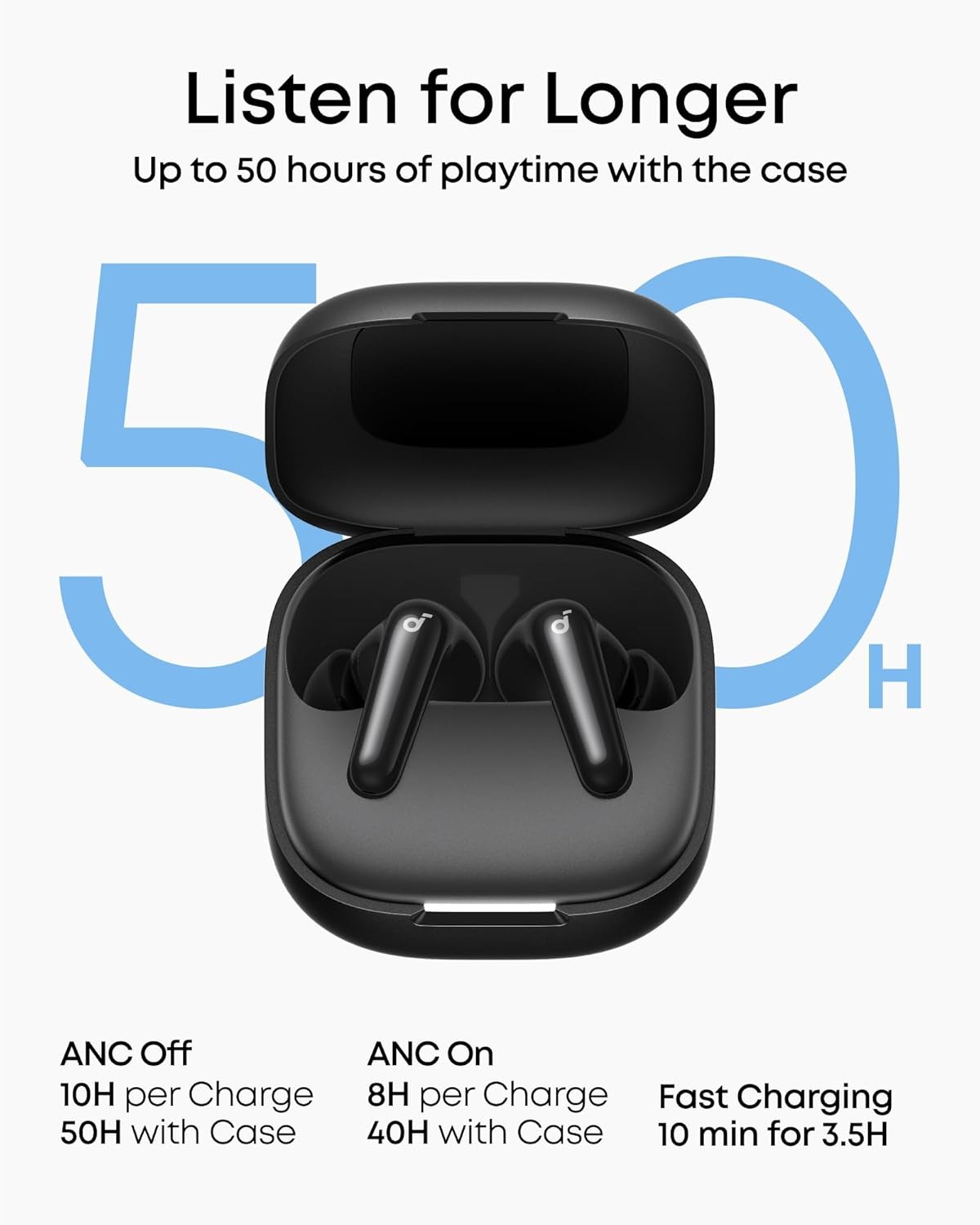soundcore P31i Wireless Earbuds – Hi-Res Audio, Adaptive Noise Cancelling–Black