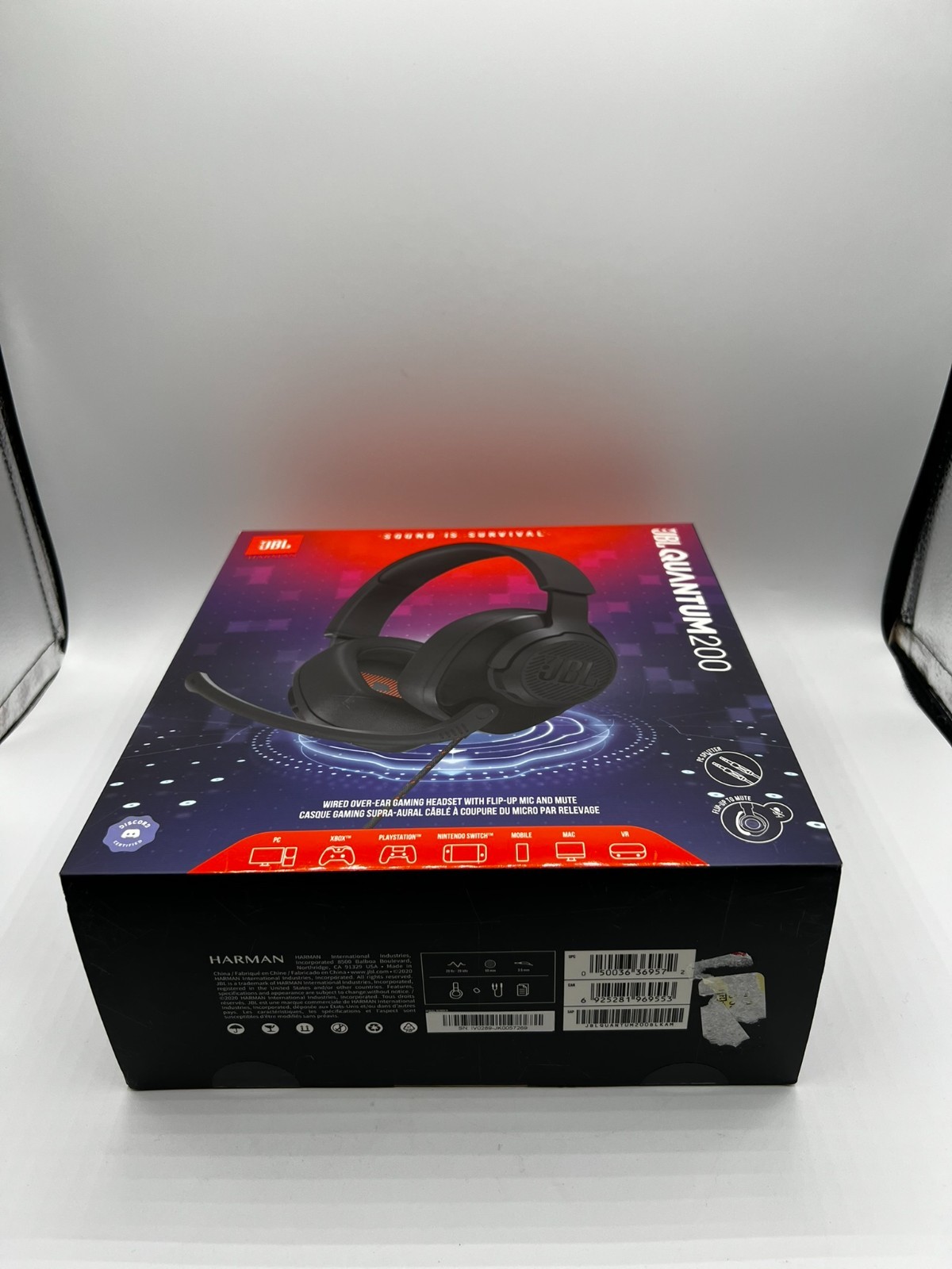 JBL Quantum 200 Gaming Headset, PC, PS5, PS4, Xbox Switch, Gaming Headphone, Mic
