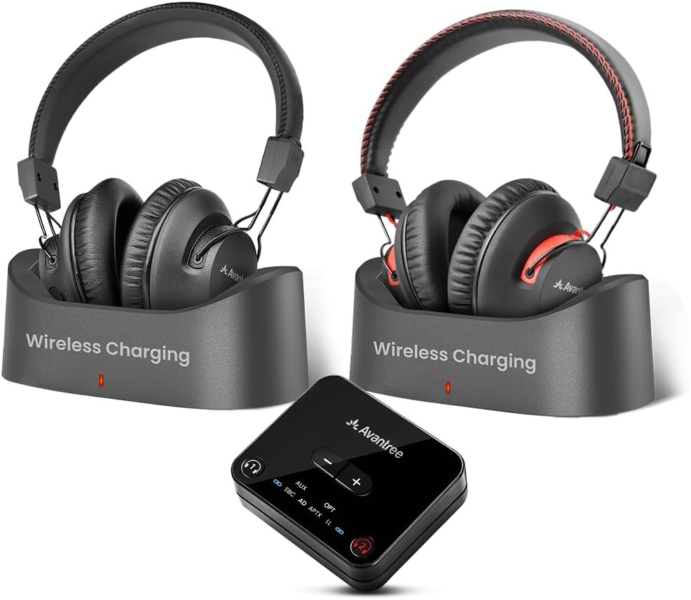 HT41899 plus 2 – Dual Bluetooth Wireless Headphones for TV Watching with Transmi