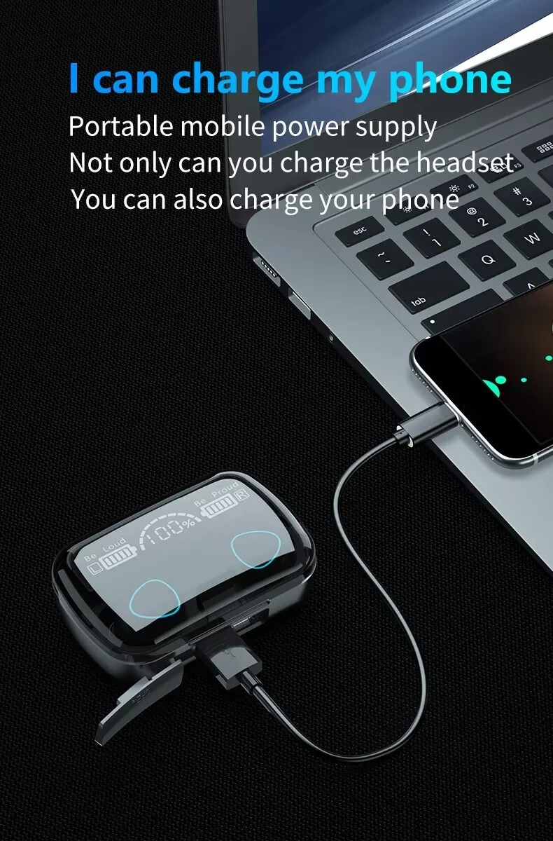 Wireless Earbuds Bluetooth 5.3, Waterproof, Touch Control, Long Battery Life