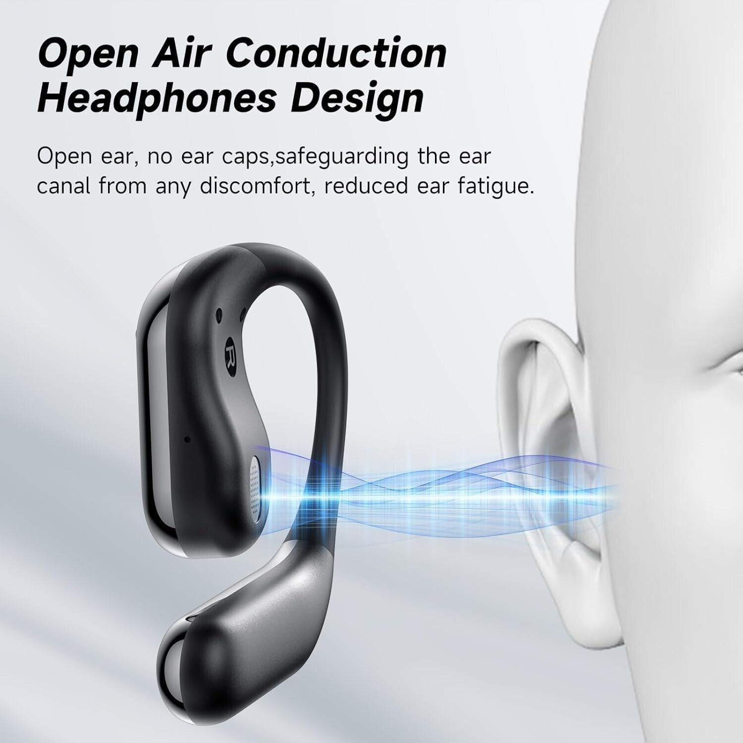 Intelligent Touch Screen Open Ear Bluetooth 5.4 Headphones Over The Ear Earbuds