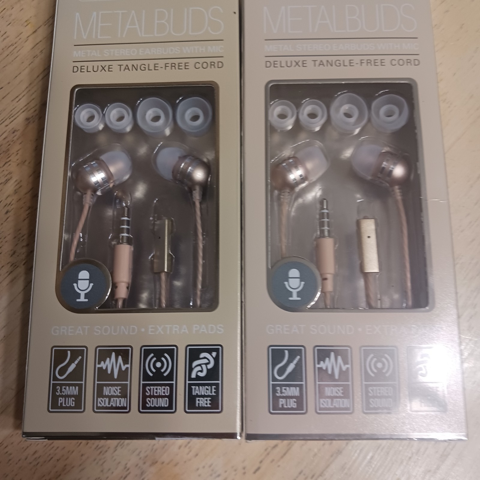 Sentry Metalbuds Ear Buds w/ Mic noise Isolation Tangle-Free Cord Lot Of 5