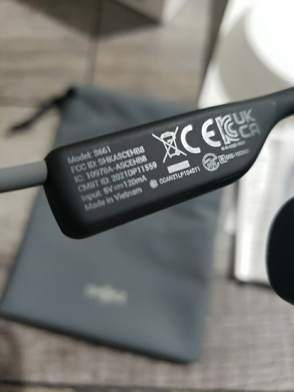 SHOKZ OpenMove Bluetooth Bone Conduction Sports Headphones S661, Grey