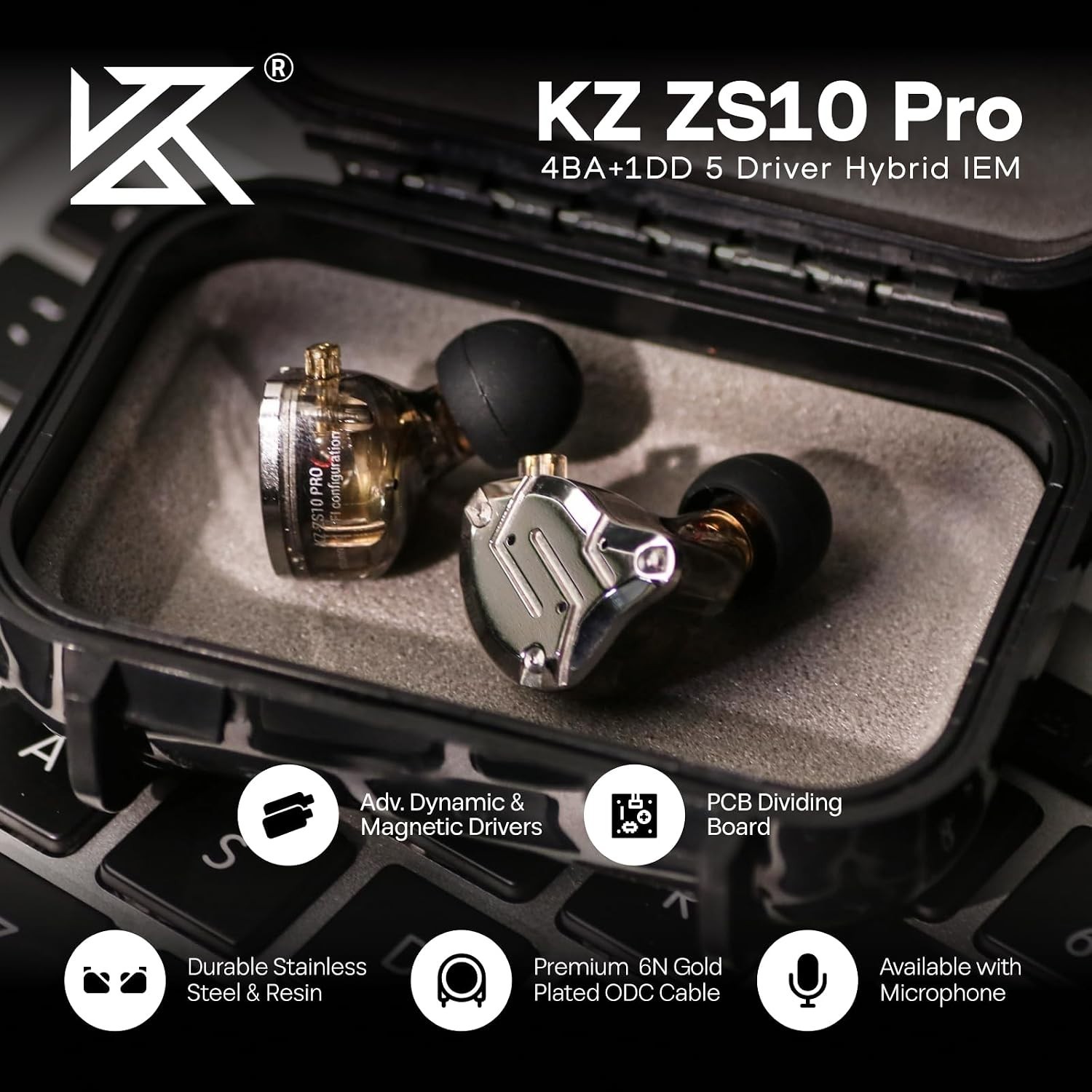 Professional Wired Earbuds with Detachable Cable